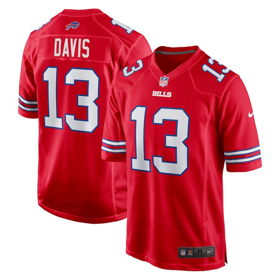 Men Buffalo Bills #13 Gabe Davis Nike Red Alternate Game NFL Jersey